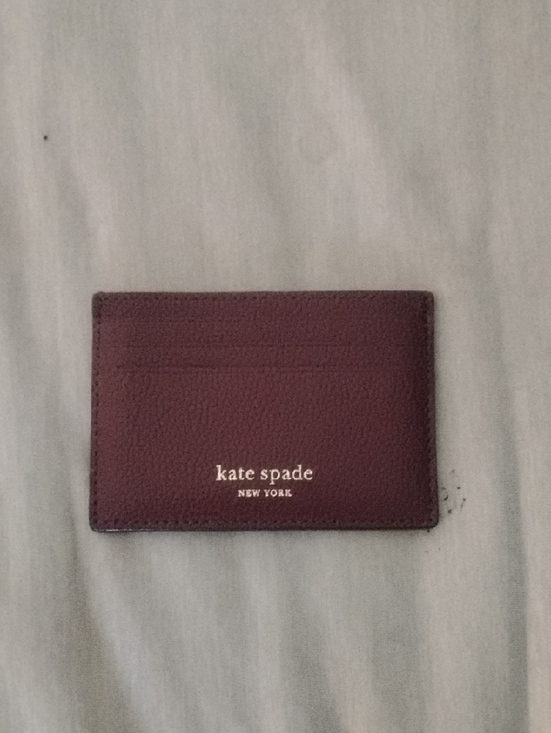 kate spade Handbags - kate spade Pebbled Card Holder in Burgundy